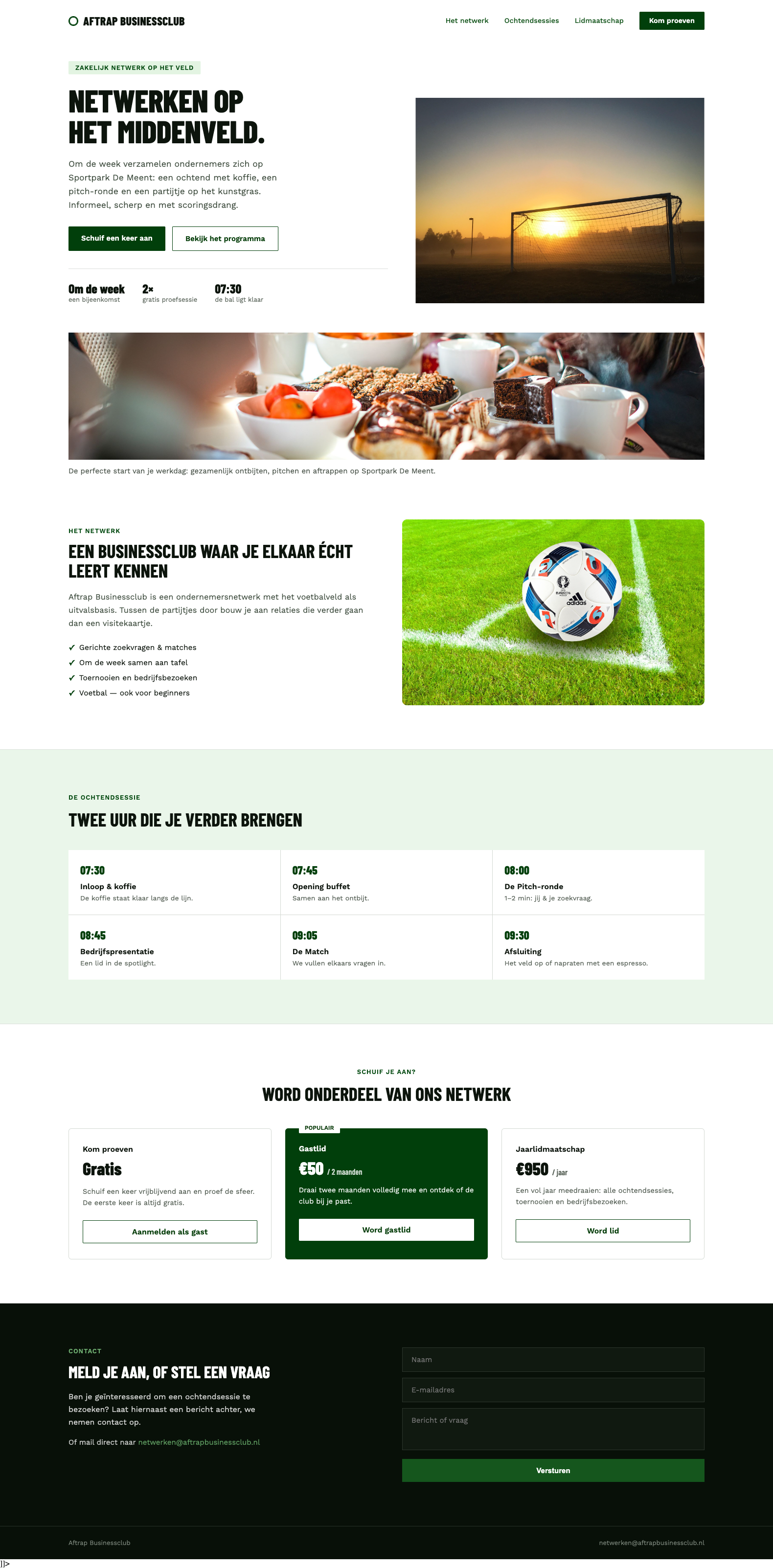 Schermafbeelding van de Baseline Businessclub-pagina, het tennis-chapter